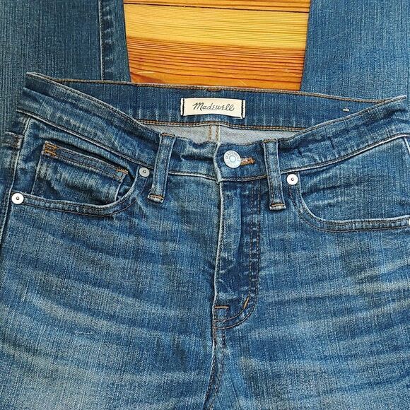 Madewell High Rise Skinny Crop Denim Blue Jean Size 25 - Picture 5 of 14